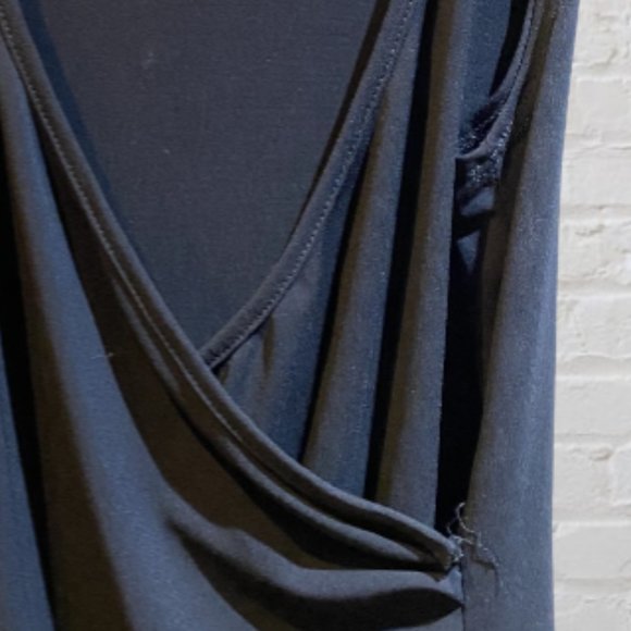 CHEROY -- Cocktail Dress with Side Slit, Black Knee Length, Gathered Waist - Picture 9 of 13